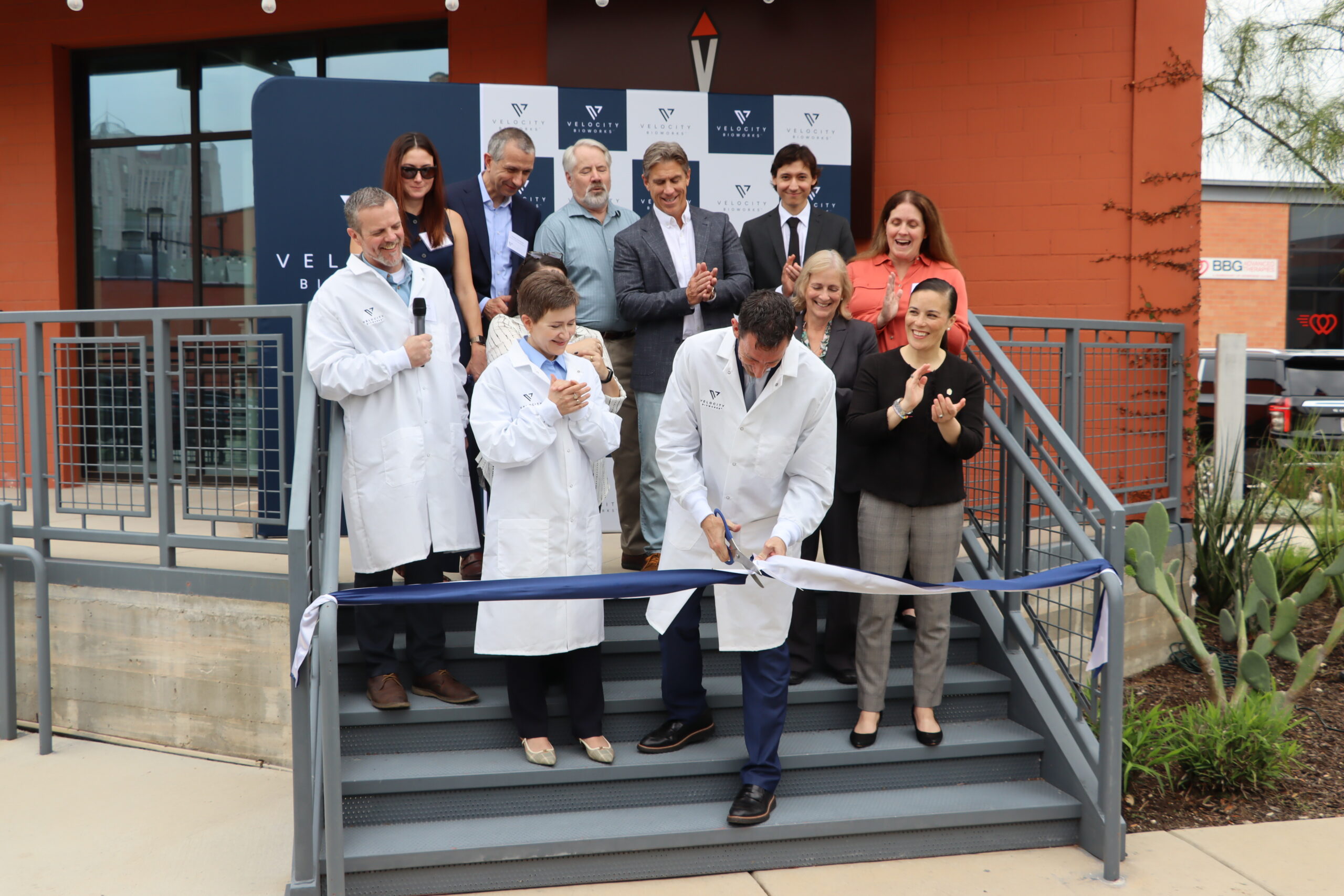 Velocity Bioworks ribbon cutting celebration